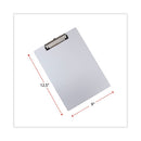 Aluminum Clipboard With Low Profile Clip, 0.5" Clip Capacity, Holds 8.5 X 11 Sheets, Aluminum