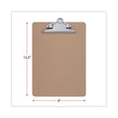 Hardboard Clipboard, 1.25" Clip Capacity, Holds 8.5 X 11 Sheets, Brown, 3/pack