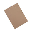 Hardboard Clipboard, 1.25" Clip Capacity, Holds 8.5 X 11 Sheets, Brown, 3/pack