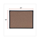 Tech Cork Board, 24 X 18, Cork Surface, Black Aluminum Frame