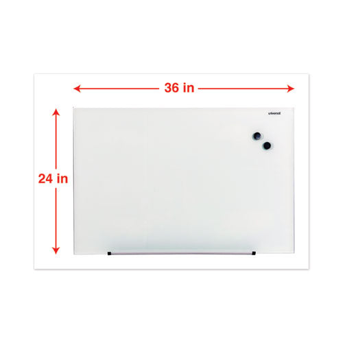 Frameless Magnetic Glass Marker Board, 36 X 24, White Surface