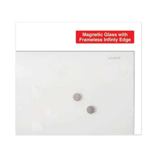 Frameless Magnetic Glass Marker Board, 36 X 24, White Surface