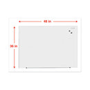 Frameless Magnetic Glass Marker Board, 48 X 36, White Surface