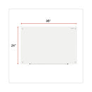 Frameless Glass Marker Board, 36 X 24, White Surface