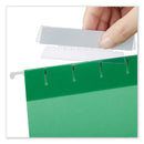 Hanging File Folder Plastic Index Tabs, 1/3-cut, Clear, 3.7" Wide, 25/pack