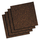 Cork Tile Panels, 12 X 12, Dark Brown Surface, 4/pack