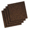 Cork Tile Panels, 12 X 12, Dark Brown Surface, 4/pack