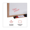 Deluxe Melamine Dry Erase Board, 96 X 48, Melamine White Surface, Oak Fiberboard Frame