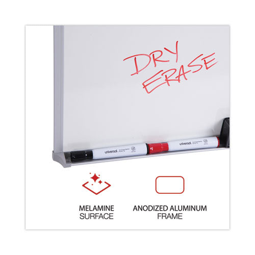 Melamine Dry Erase Board With Aluminum Frame, 36 X 24, White Surface, Anodized Aluminum Frame