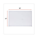 Melamine Dry Erase Board With Aluminum Frame, 36 X 24, White Surface, Anodized Aluminum Frame