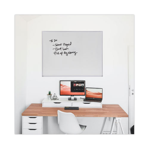 Melamine Dry Erase Board With Aluminum Frame, 48 X 36, White Surface, Anodized Aluminum Frame