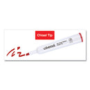 Dry Erase Marker, Broad Chisel Tip, Red, Dozen