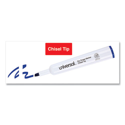 Dry Erase Marker, Broad Chisel Tip, Blue, Dozen