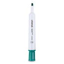 Dry Erase Marker, Broad Chisel Tip, Green, Dozen