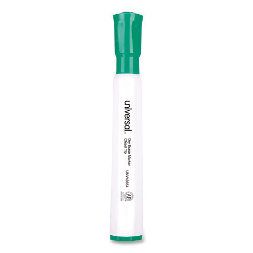 Dry Erase Marker, Broad Chisel Tip, Green, Dozen