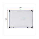 Modern Melamine Dry Erase Board With Aluminum Frame, 24 X 18, White Surface