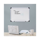 Modern Melamine Dry Erase Board With Aluminum Frame, 24 X 18, White Surface