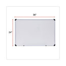 Modern Melamine Dry Erase Board With Aluminum Frame, 36 X 24, White Surface