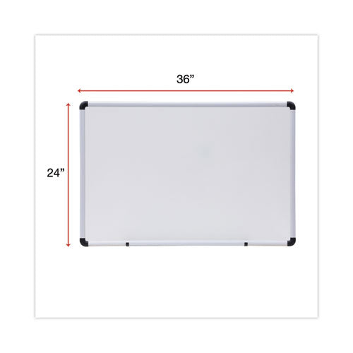 Modern Melamine Dry Erase Board With Aluminum Frame, 36 X 24, White Surface