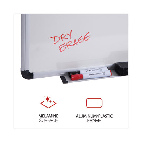 Modern Melamine Dry Erase Board With Aluminum Frame, 48 X 36, White Surface