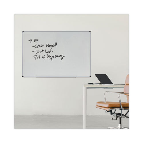 Modern Melamine Dry Erase Board With Aluminum Frame, 72 X 48, White Surface