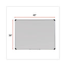 Deluxe Porcelain Magnetic Dry Erase Board, 48 X 36, White Surface, Silver/black Aluminum Frame