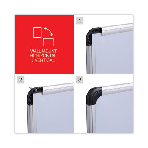 Deluxe Porcelain Magnetic Dry Erase Board, 72 X 48, White Surface, Silver/black Aluminum Frame