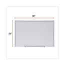 Deluxe Melamine Dry Erase Board, 36 X 24, Melamine White Surface, Silver Aluminum Frame