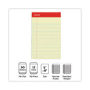 Perforated Ruled Writing Pads, Narrow Rule, Red Headband, 50 Canary-yellow 5 X 8 Sheets, Dozen