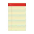 Perforated Ruled Writing Pads, Narrow Rule, Red Headband, 50 Canary-yellow 5 X 8 Sheets, Dozen