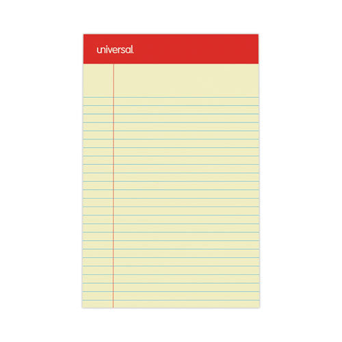 Perforated Ruled Writing Pads, Narrow Rule, Red Headband, 50 Canary-yellow 5 X 8 Sheets, Dozen