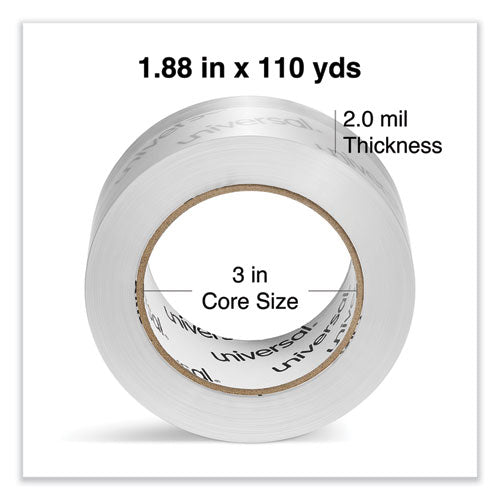 Deluxe General-purpose Acrylic Box Sealing Tape, 2 Mil, 3" Core, 1.88" X 109 Yds, Clear, 6/pack