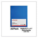 Laminated Two-pocket Folder, Cardboard Paper, 100-sheet Capacity, 11 X 8.5, Blue, 25/box