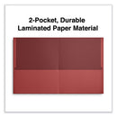 Two-pocket Portfolio, Embossed Leather Grain Paper, 11 X 8.5, Red, 25/box