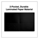 Two-pocket Portfolio, Embossed Leather Grain Paper, 11 X 8.5, Black, 25/box