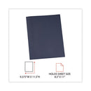 Two-pocket Portfolios With Tang Fasteners, 0.5" Capacity, 11 X 8.5, Dark Blue, 25/box