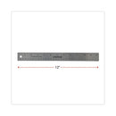 Stainless Steel Ruler With Cork Back And Hanging Hole, Standard/metric, 12" Long