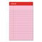 Perforated Ruled Writing Pads, Narrow Rule, Red Headband, 50 Assorted Pastels 5 X 8 Sheets, 6/pack