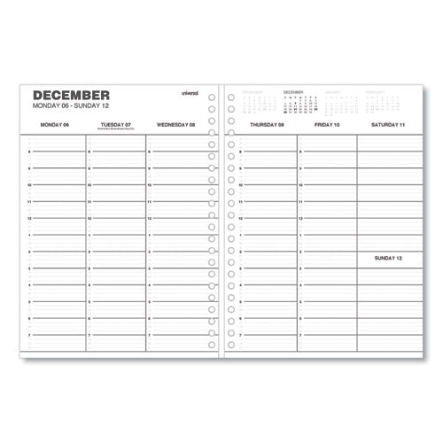 Weekly Planner, 11 X 8, Black Cover, 14-month, Dec 2023 To Jan 2025