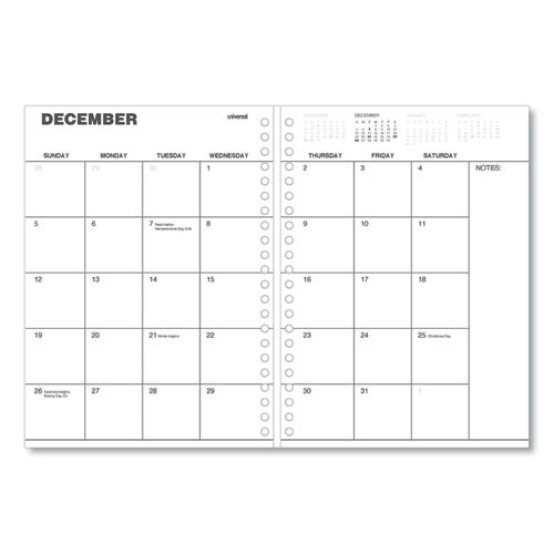 Monthly Planner, 11 X 8, Black Cover, 14-month, Dec 2023 To Jan 2025