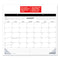 Desk Pad Calendar, 22 X 17, White/black Sheets, Black Binding, Clear Corners, 12-month (jan To Dec): 2024