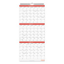 Three-month Wall Calendar, 12 X 27, White/black/red Sheets, 14-month, Dec 2023 To Jan 2025