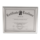 Plastic Document Frame, For 8.5 X 11, Easel Back, Metallic Silver