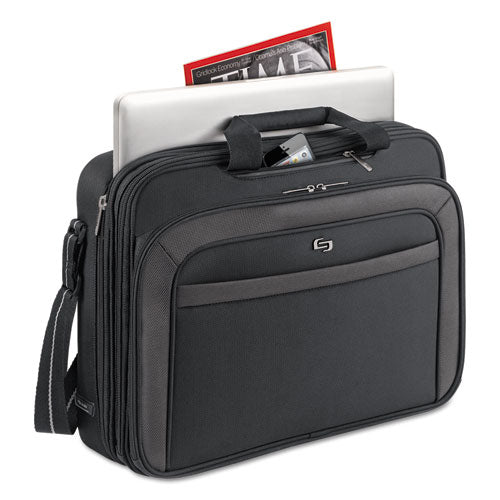 Pro Checkfast Briefcase, Fits Devices Up To 17.3", Polyester, 17 X 5.5 X 13.75, Black