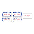 Printy Economy 5-in-1 Date Stamp, Self-inking, 1.63" X 1", Blue/red