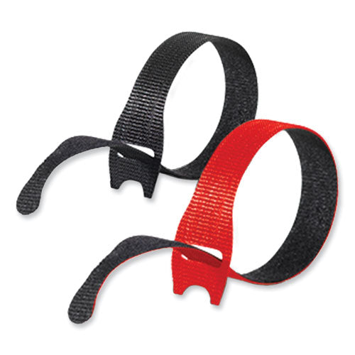 One-wrap Ties And Straps, 0.5" X 8", Black;red, 100/pack