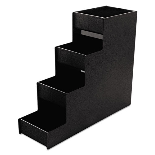 Narrow Condiment Organizer, 8 Compartments, 6 X 19 X 15.88, Black