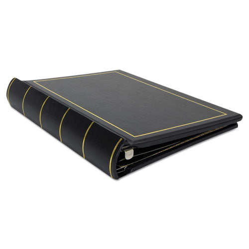 Looseleaf Corporation Minute Book, 1-subject, Unruled, Black/gold Cover, (250) 11 X 8.5 Sheets