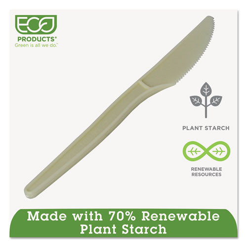 Ecosense Renewable Plant Starch Cutlery, Knife, 7", 50/pack, 20 Pack/carton