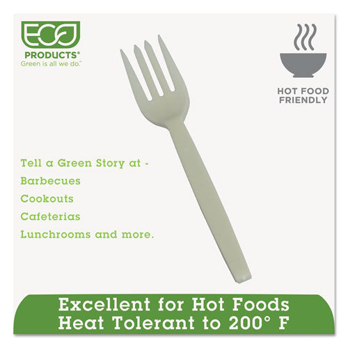 Ecosense Renewable Plant Starch Cutlery, Fork, 7", 50/pack, 20 Pack/carton